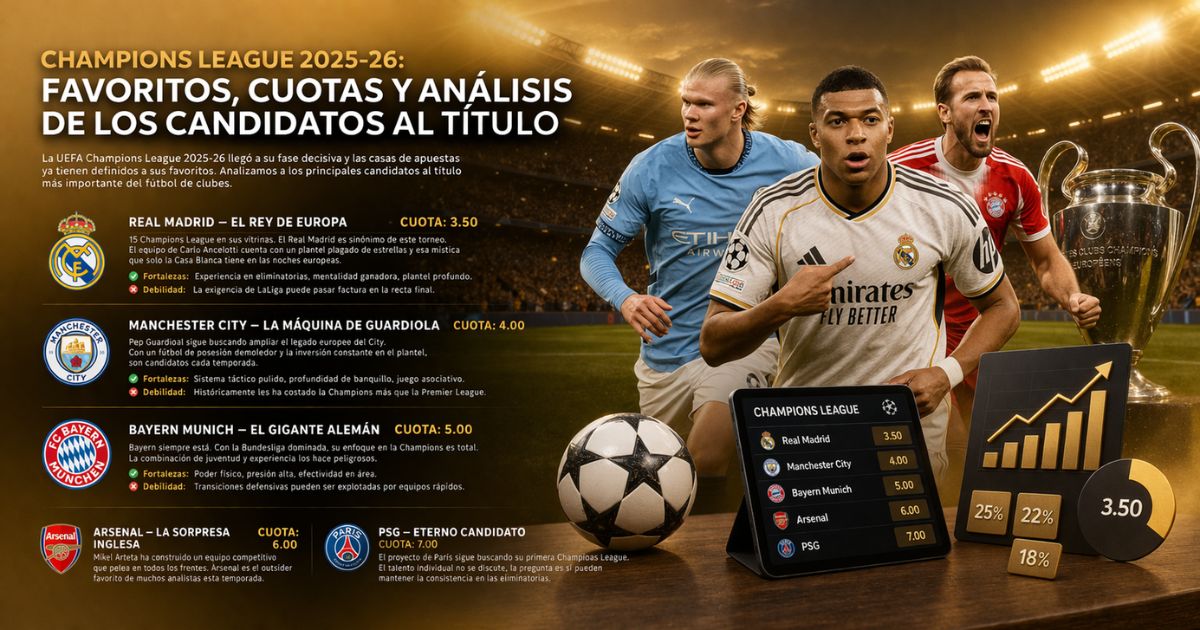 Champions League 2025-26: Favoritos, Cuotas y Análisis de los Candidatos al Título